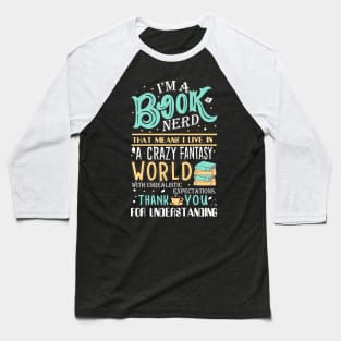 Book Nerd Confession Baseball T-Shirt